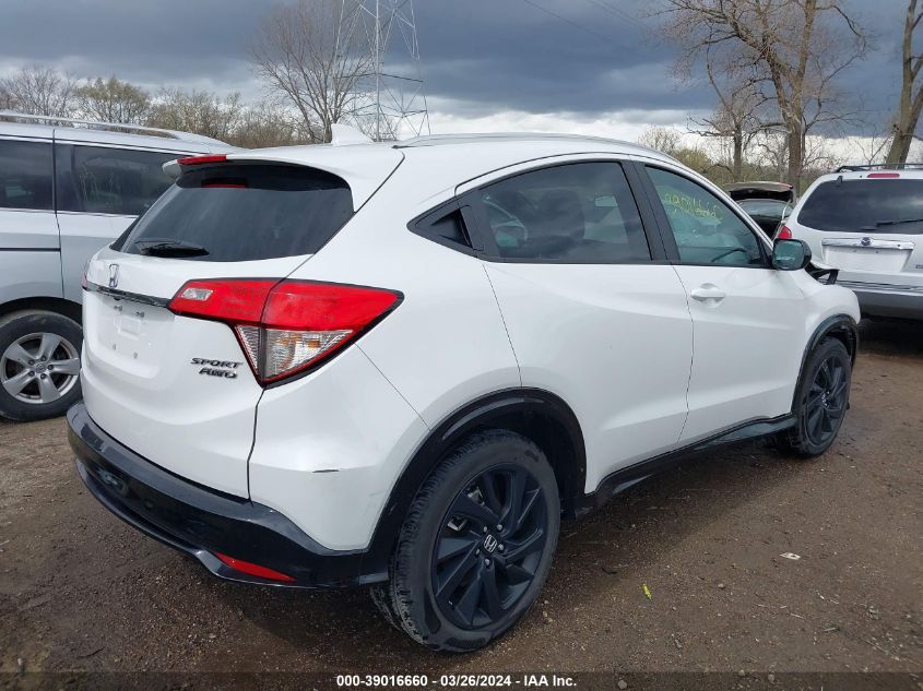 2022 Honda Hr-V Awd Sport VIN: 3CZRU6H10NM774212 Lot: 39016660