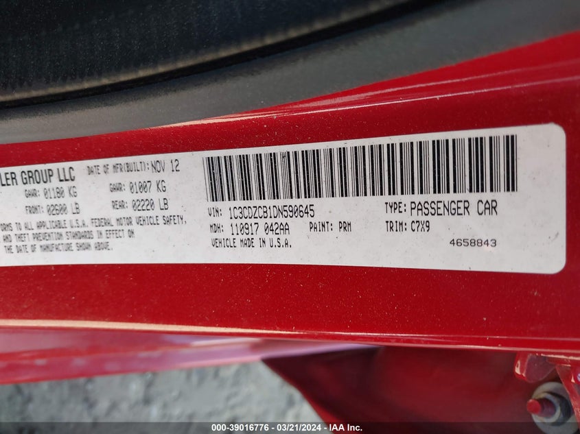 2013 DODGE AVENGER SXT - 1C3CDZCB1DN590645