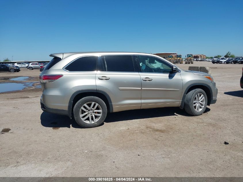 2015 Toyota Highlander Le V6 VIN: 5TDBKRFH9FS075564 Lot: 39016825