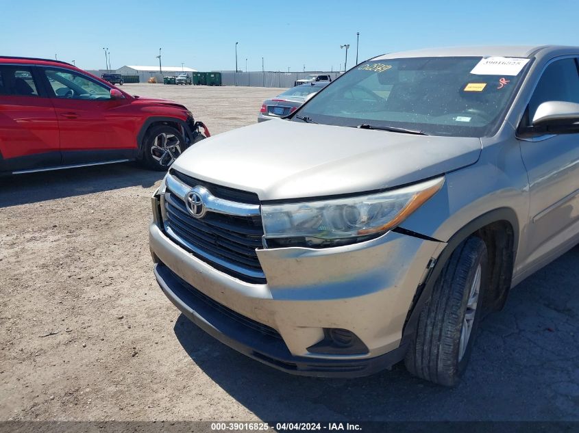 2015 Toyota Highlander Le V6 VIN: 5TDBKRFH9FS075564 Lot: 39016825