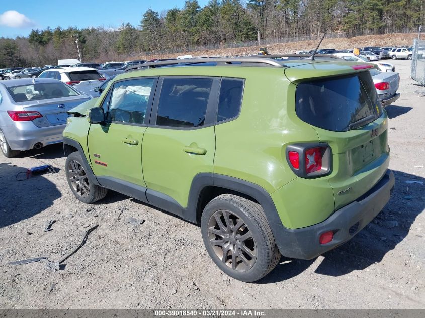 2016 Jeep Renegade 75Th Anniversary VIN: ZACCJBBT2GPE16908 Lot: 39018549