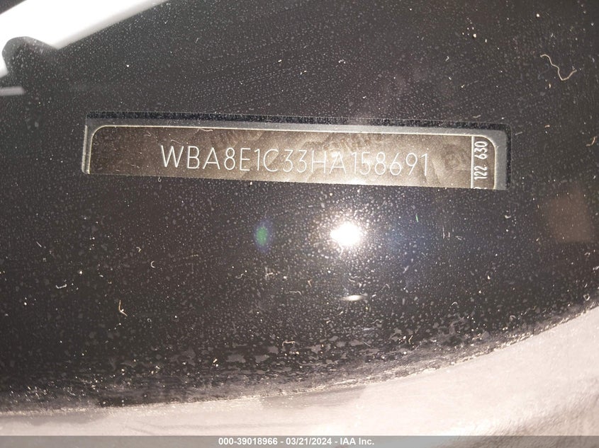 2017 BMW 330E IPERFORMANCE - WBA8E1C33HA158691