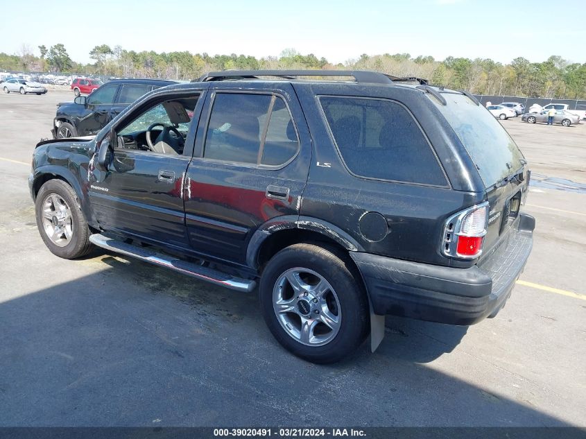 2002 Isuzu Rodeo Ls 3.2L/Lse 3.2L V6/S/S 3.2L V6 VIN: 4S2DM58WX24327145 Lot: 39020491