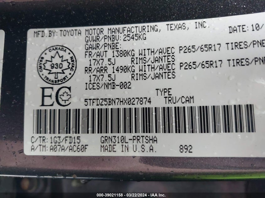 2017 TOYOTA TACOMA SR5/TRD SPORT/TRD OFF ROAD - 5TFDZ5BN7HX027874