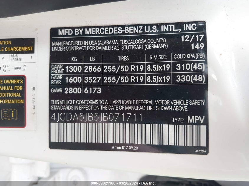 2018 MERCEDES-BENZ GLE 350 - 4JGDA5JB5JB071711