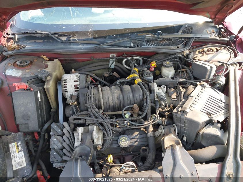 2001 Pontiac Grand Prix Gt VIN: 1G2WP12K51F251142 Lot: 39021825