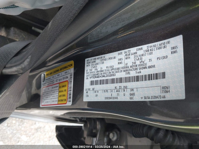 2022 FORD RANGER XL - 1FTER4EH3NLD32053