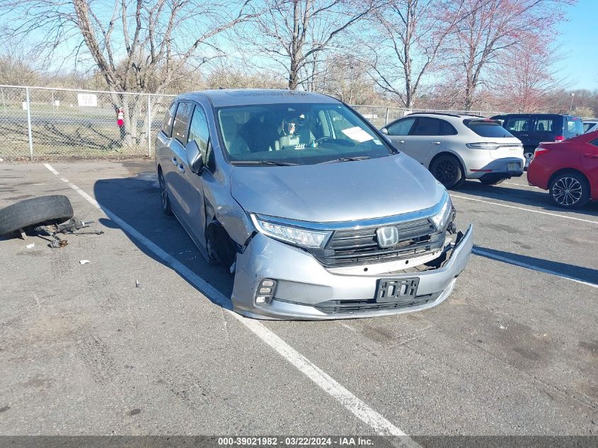 2022 Honda Odyssey Ex-L VIN: 5FNRL6H77NB059669 Lot: 39021982