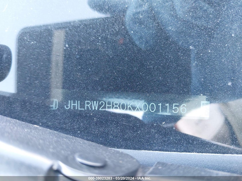 VIN JHLRW2H80KX001156 2019 HONDA CR-V EX-L