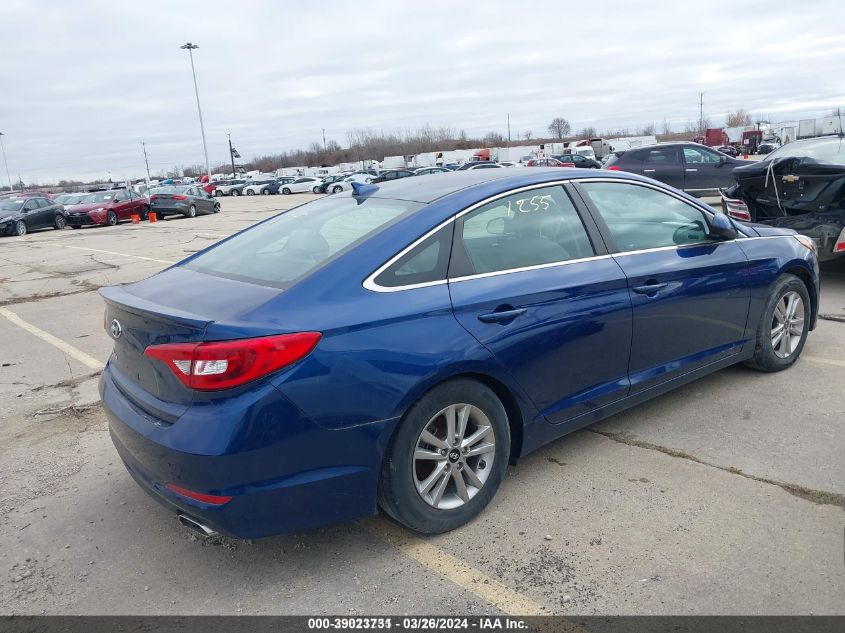 2017 Hyundai Sonata Se VIN: 5NPE24AF7HH540860 Lot: 39023731