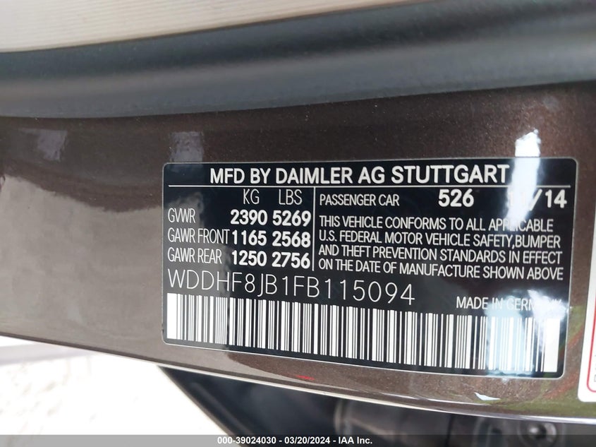 2015 MERCEDES-BENZ E 350 4MATIC - WDDHF8JB1FB115094