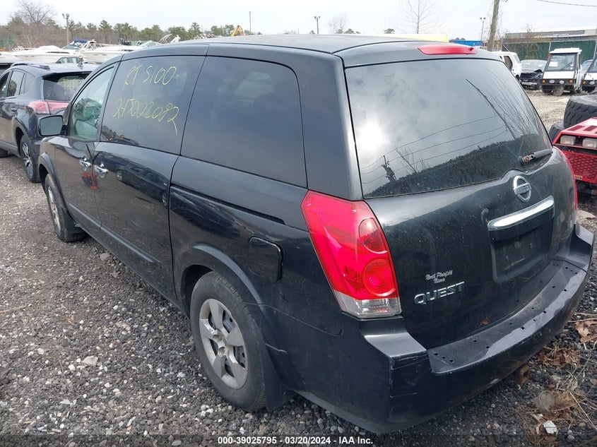 2007 Nissan Quest 3.5 VIN: 5N1BV28U67N113408 Lot: 39025795