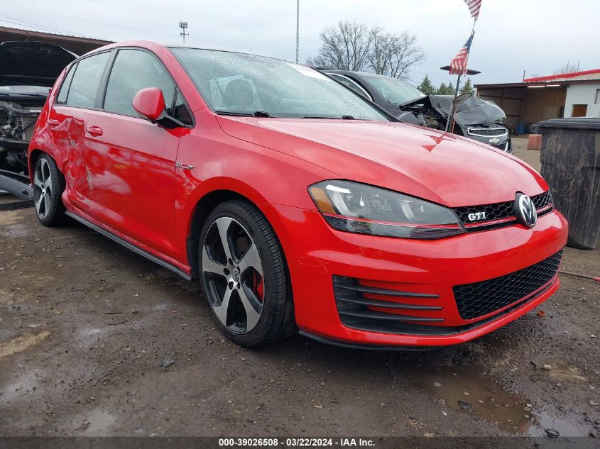 2015 VOLKSWAGEN GOLF GTI 2.0T SE 4-DOOR - 3VW4T7AU5FM014384