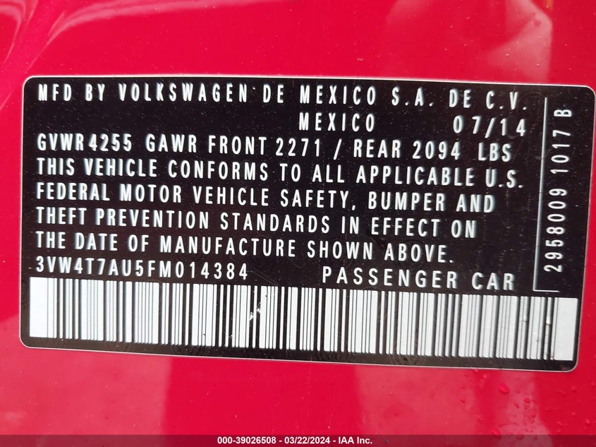 2015 VOLKSWAGEN GOLF GTI 2.0T SE 4-DOOR - 3VW4T7AU5FM014384