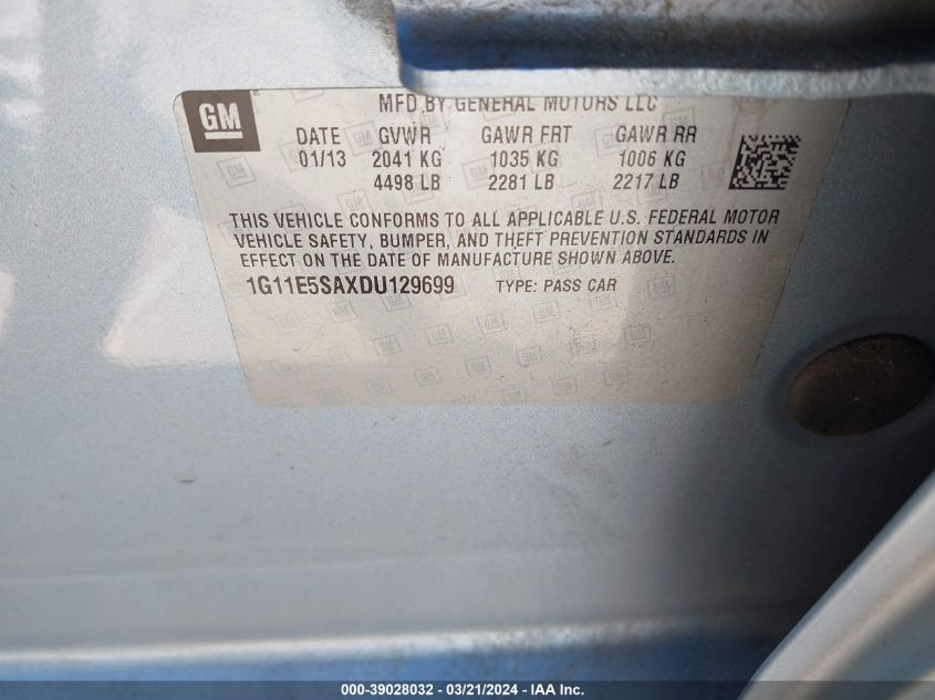 2013 CHEVROLET MALIBU 2LT - 1G11E5SAXDU129699