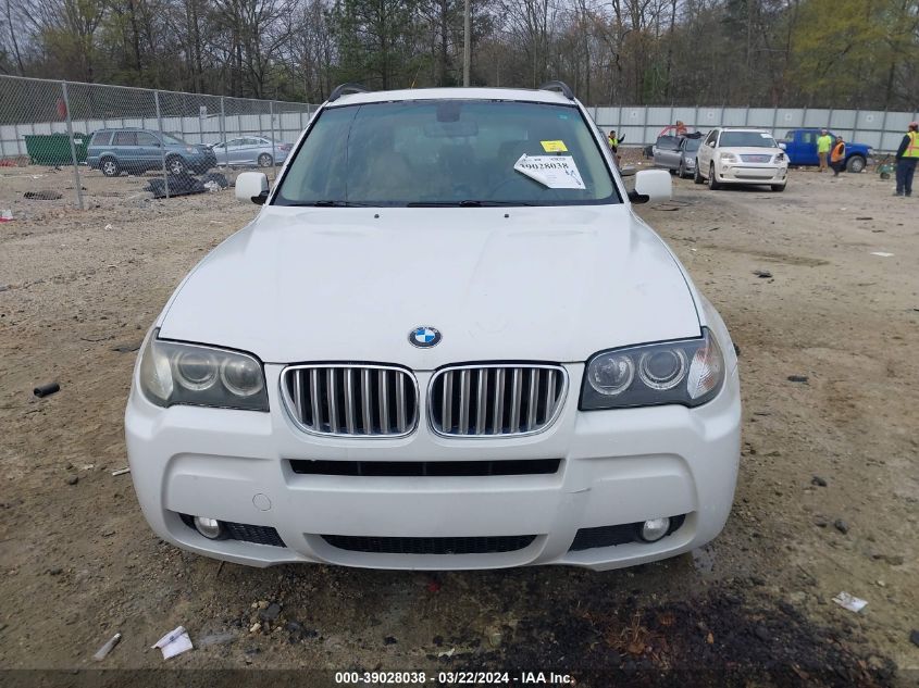 2007 BMW X3 3.0Si VIN: WBXPC93427WF27320 Lot: 39028038