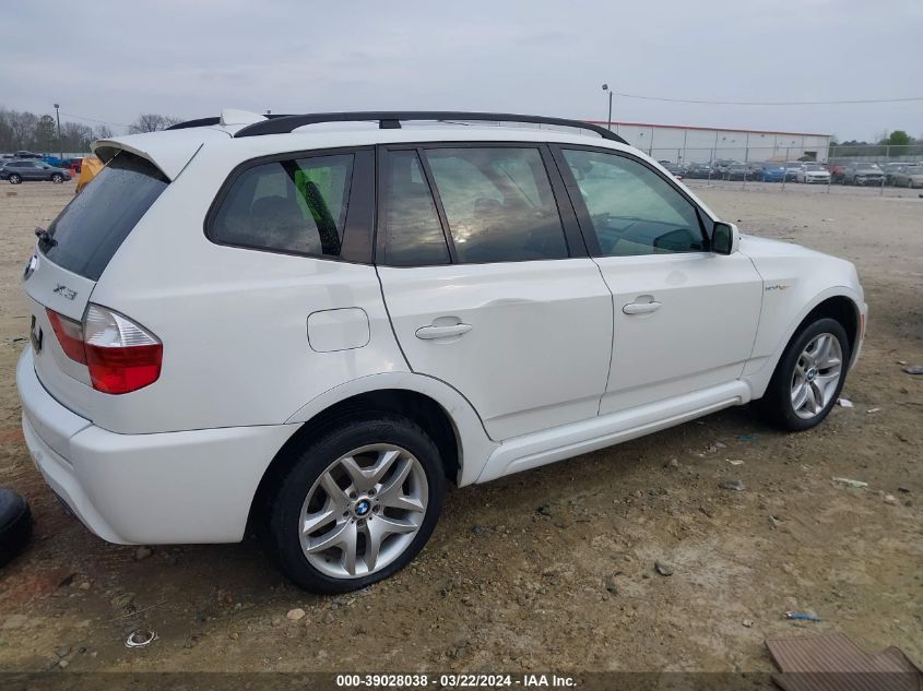 2007 BMW X3 3.0Si VIN: WBXPC93427WF27320 Lot: 39028038