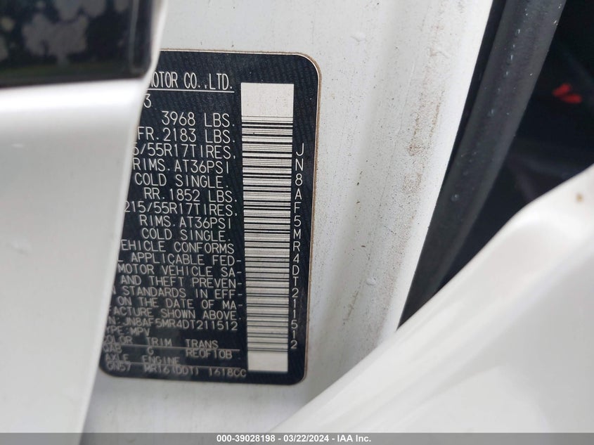 2013 NISSAN JUKE SL - JN8AF5MR4DT211512