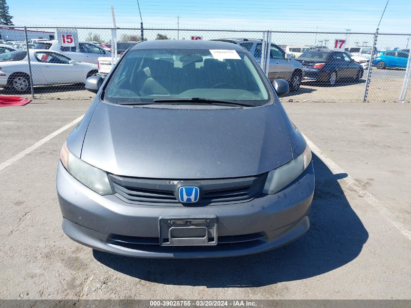 2012 Honda Civic Natural Gas VIN: 19XFB5F57CE000402 Lot: 39028755