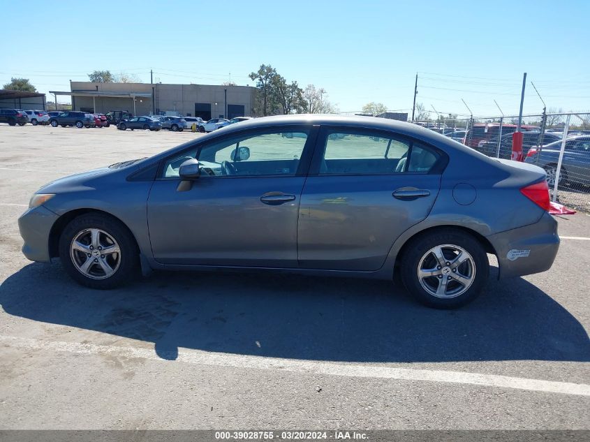 2012 Honda Civic Natural Gas VIN: 19XFB5F57CE000402 Lot: 39028755