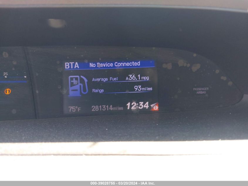 2012 Honda Civic Natural Gas VIN: 19XFB5F57CE000402 Lot: 39028755