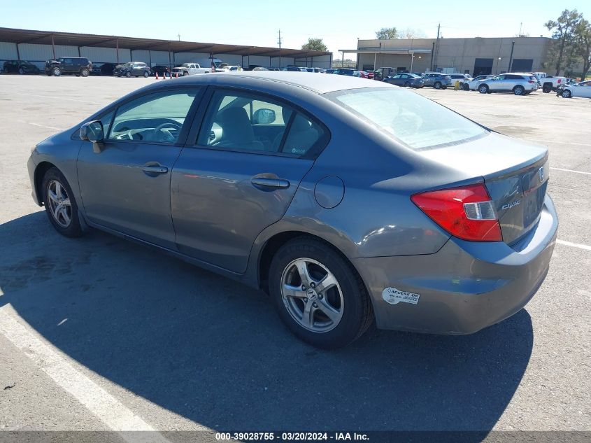 2012 Honda Civic Natural Gas VIN: 19XFB5F57CE000402 Lot: 39028755