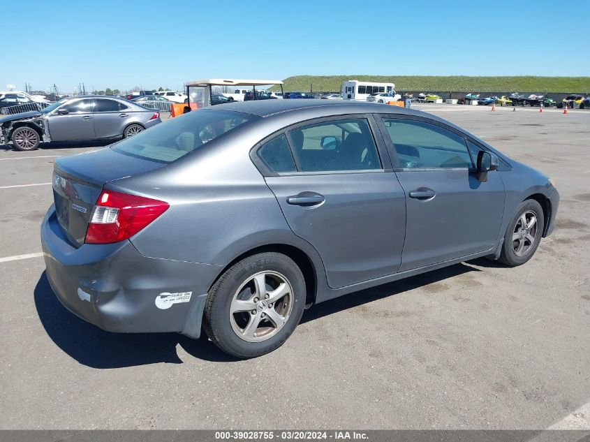 2012 Honda Civic Natural Gas VIN: 19XFB5F57CE000402 Lot: 39028755