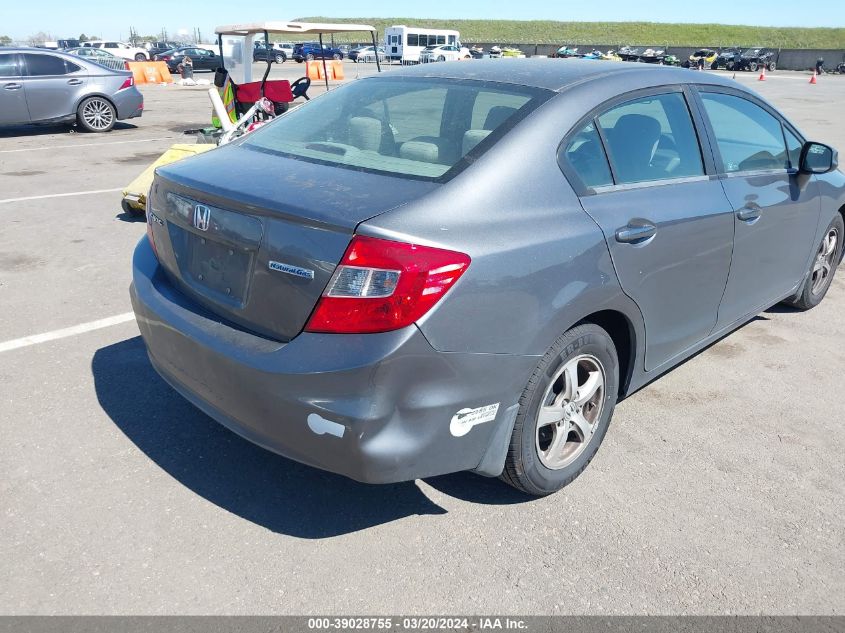 2012 Honda Civic Natural Gas VIN: 19XFB5F57CE000402 Lot: 39028755