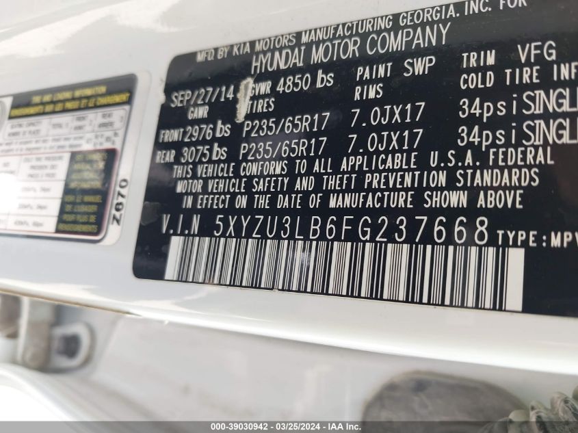 2015 HYUNDAI SANTA FE SPORT - 5XYZU3LB6FG237668