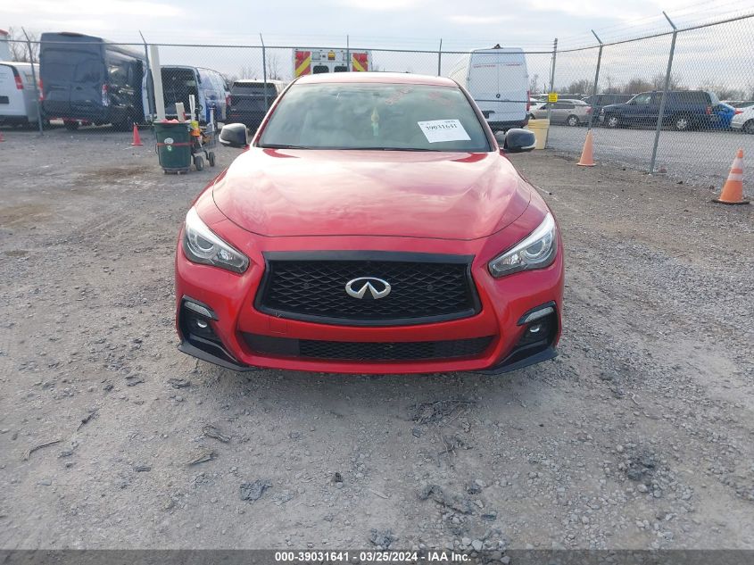 2021 Infiniti Q50 Red Sport 400 Awd VIN: JN1FV7DR7MM880015 Lot: 39031641