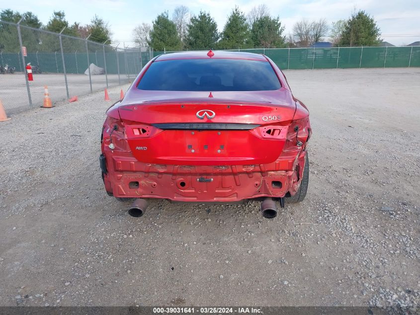 2021 Infiniti Q50 Red Sport 400 Awd VIN: JN1FV7DR7MM880015 Lot: 39031641