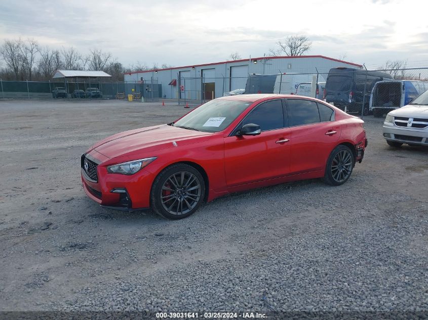 2021 Infiniti Q50 Red Sport 400 Awd VIN: JN1FV7DR7MM880015 Lot: 39031641