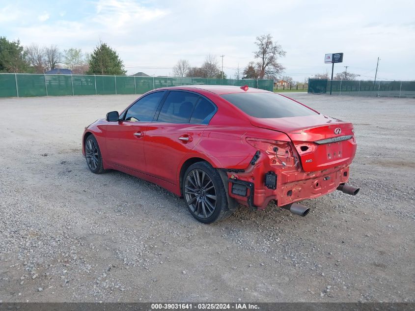 2021 Infiniti Q50 Red Sport 400 Awd VIN: JN1FV7DR7MM880015 Lot: 39031641