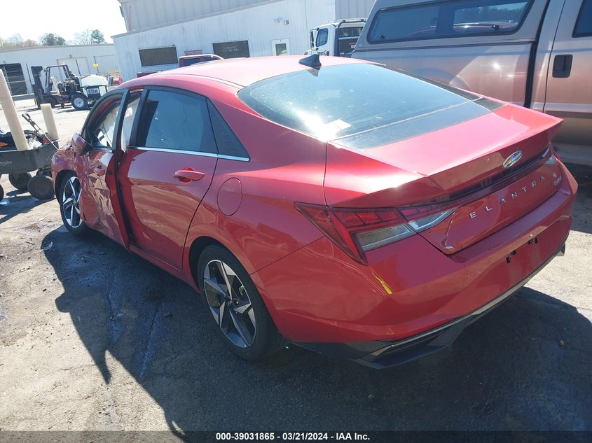 2021 HYUNDAI ELANTRA LIMITED VIN: KMHLP4AG8MU154798