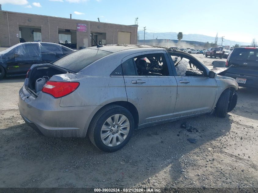 2013 Chrysler 200 Lx VIN: 1C3CCBAB2DN606266 Lot: 39032524