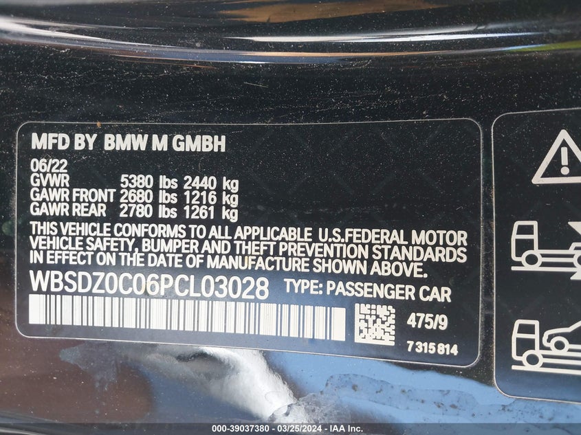 2023 BMW M8 COMPETITION - WBSDZ0C06PCL03028