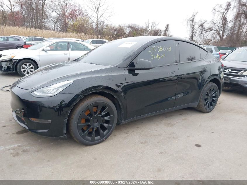 2022 Tesla Model Y VIN: 7SAYGDEE0NF376042 Lot: 39038088