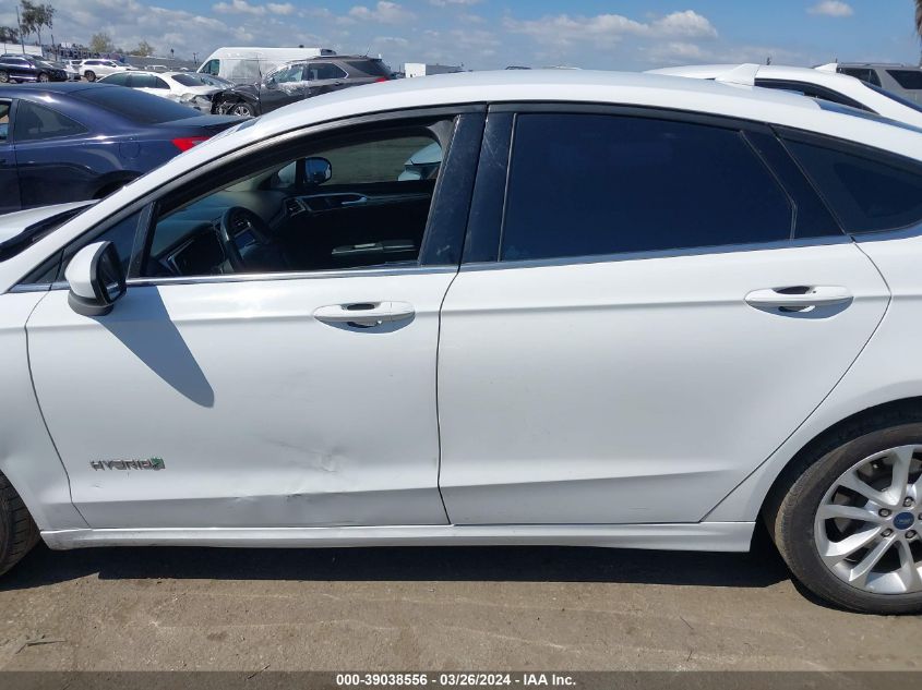 2019 Ford Fusion Hybrid Se VIN: 3FA6P0LU8KR143842 Lot: 39038556