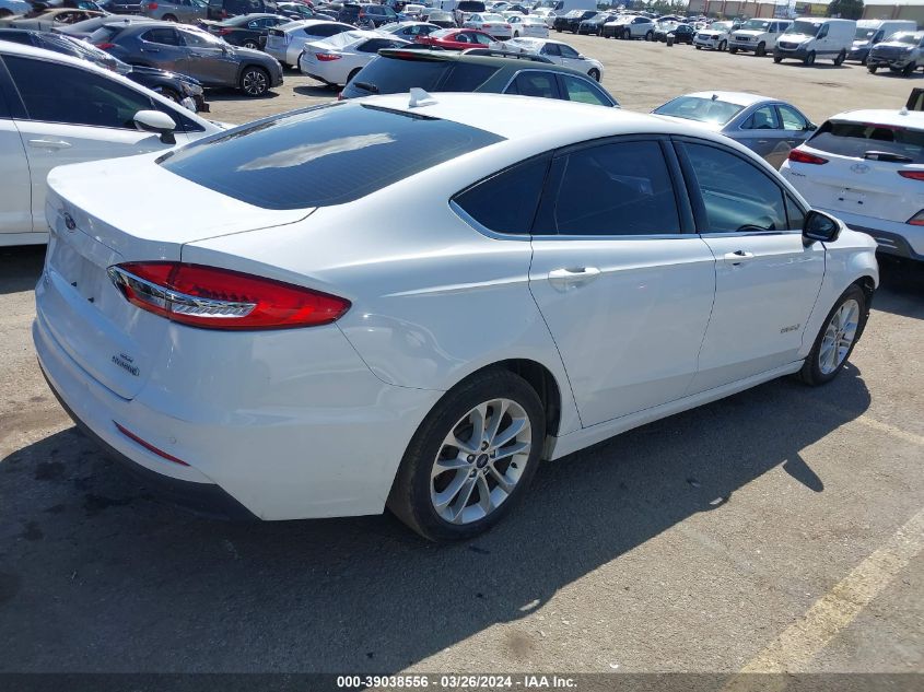 2019 Ford Fusion Hybrid Se VIN: 3FA6P0LU8KR143842 Lot: 39038556