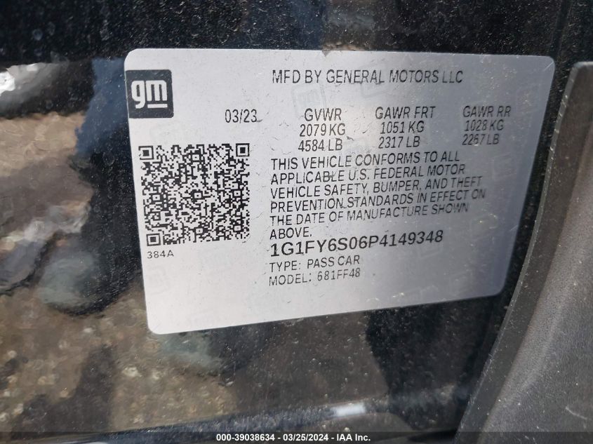 1G1FY6S06P4149348 2023 Chevrolet Bolt Euv Fwd Lt