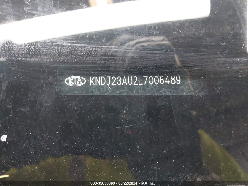 KNDJ23AU2L7006489 | 2020 KIA SOUL