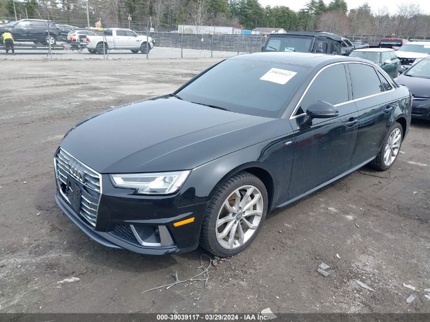 2019 Audi A4 45 Premium VIN: WAUENAF41KA120309 Lot: 39039117