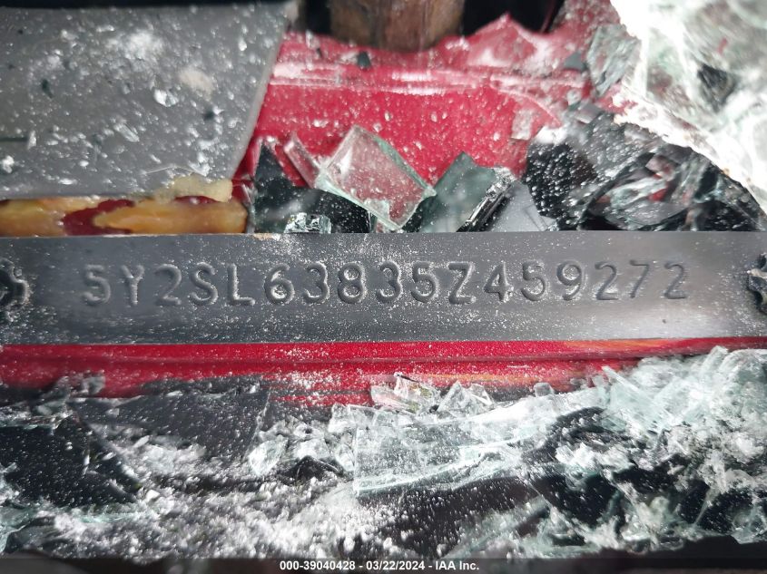 2005 Pontiac Vibe VIN: 5Y2SL63835Z459272 Lot: 39040428