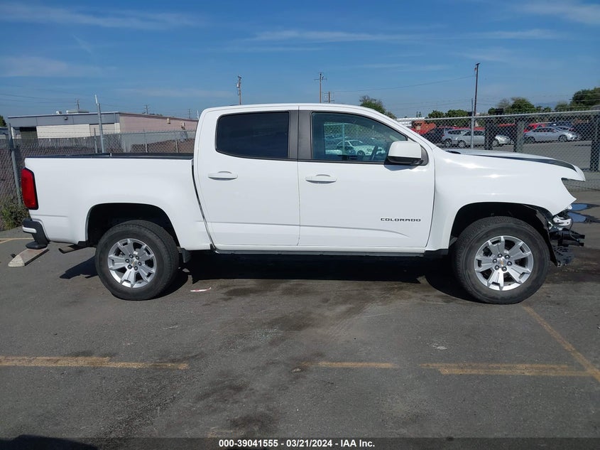 VIN 1GCGSCEA5N1112967 2022 CHEVROLET COLORADO 2WD  SHORT BOX LT