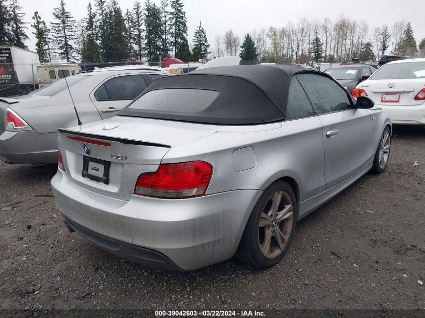 2008 BMW 128I VIN: WBAUL73568VE88930 Lot: 39042603