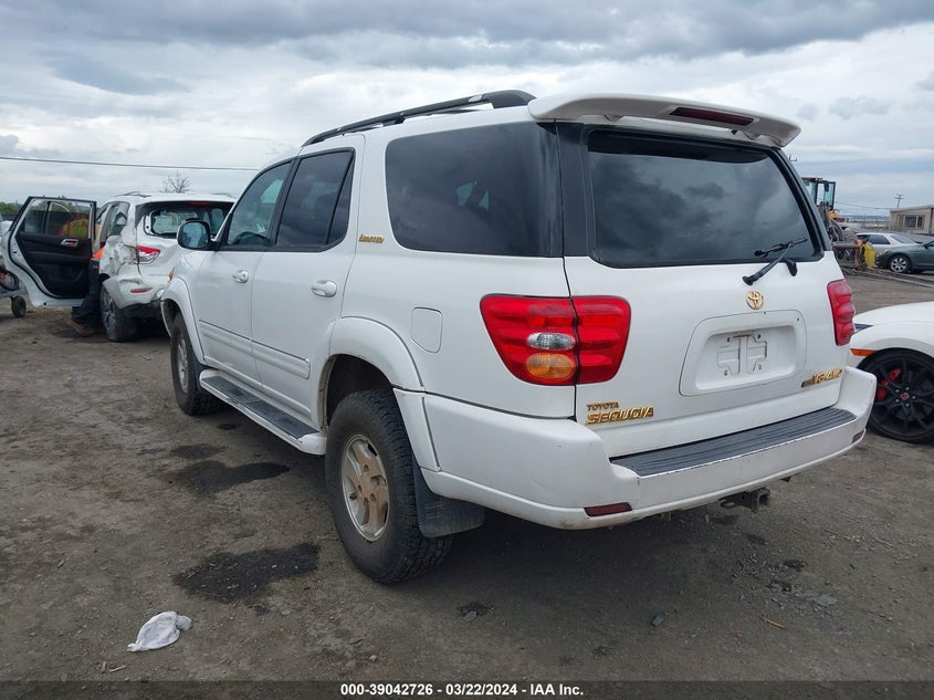 2002 Toyota Sequoia Limited V8 VIN: 5TDBT48A42S103703 Lot: 39042726