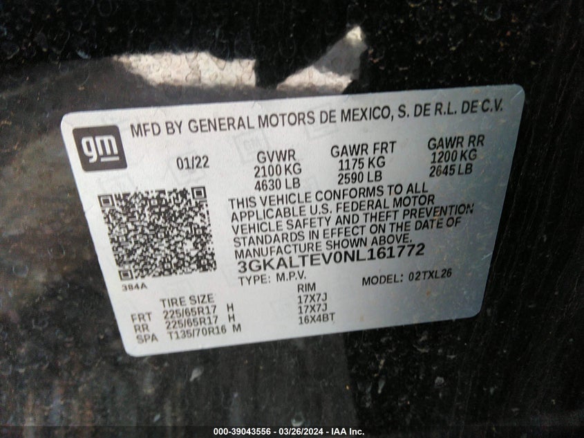 2022 GMC TERRAIN SLE - 3GKALTEV0NL161772