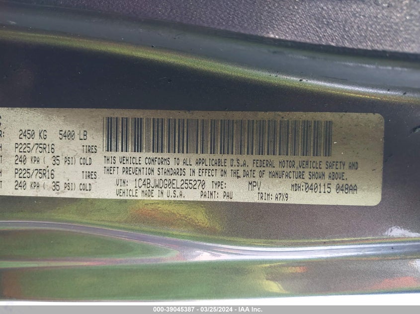 2014 JEEP WRANGLER UNLIMITED SPORT - 1C4BJWDG0EL255270