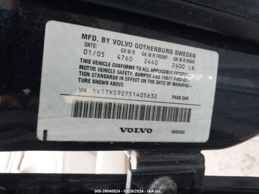 YV1TH592751405632 | 2005 VOLVO S80