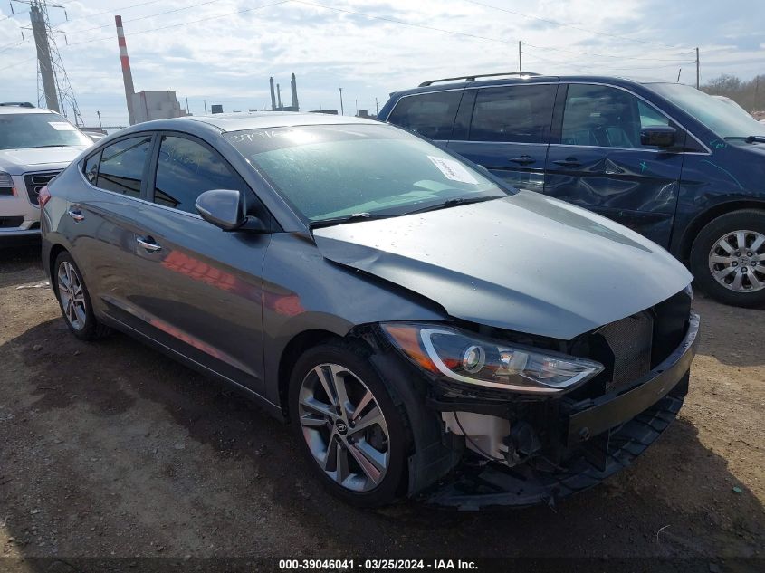 2017 HYUNDAI ELANTRA LIMITED - KMHD84LF2HU263821